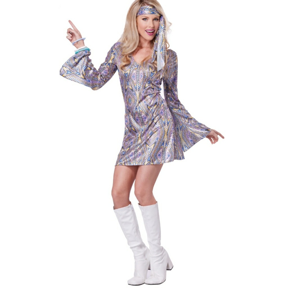 Women's Disco Dress costume adult size XL 12-14